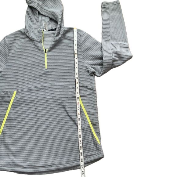 Xersion Grey Half-Zip Ribbed Texture Lightweight Breathable Hoodie Size Small - Picture 7 of 10